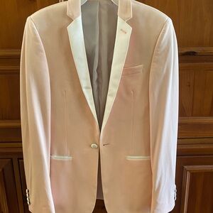 ASOS Pale Pink Tuxedo Jacket with White Trim